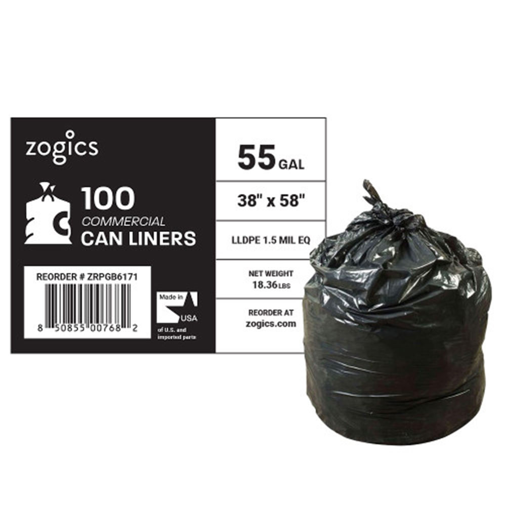 CAN LINER BLACK 55 GL 36X56.9 MIL