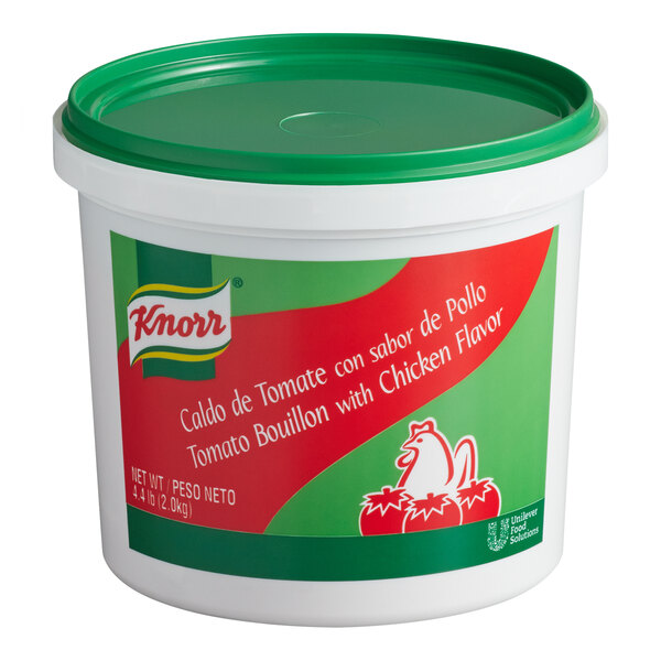 Knorr 4.4 lb. Caldo de Tomate con sabor de Pollo / Tomato Bouillon with Chicken Flavor Base - 4/Case
