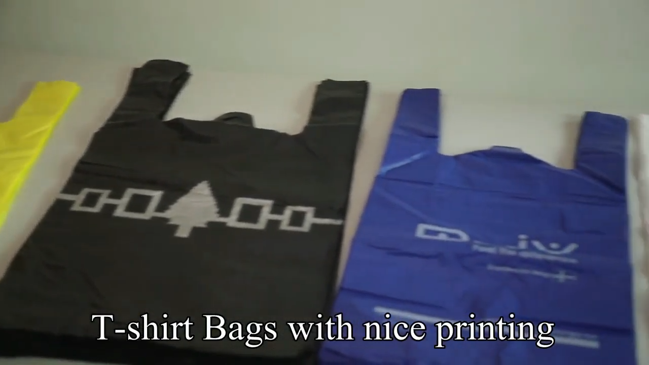 PLASTIC T-SHIRT BAG WITH LOGO
