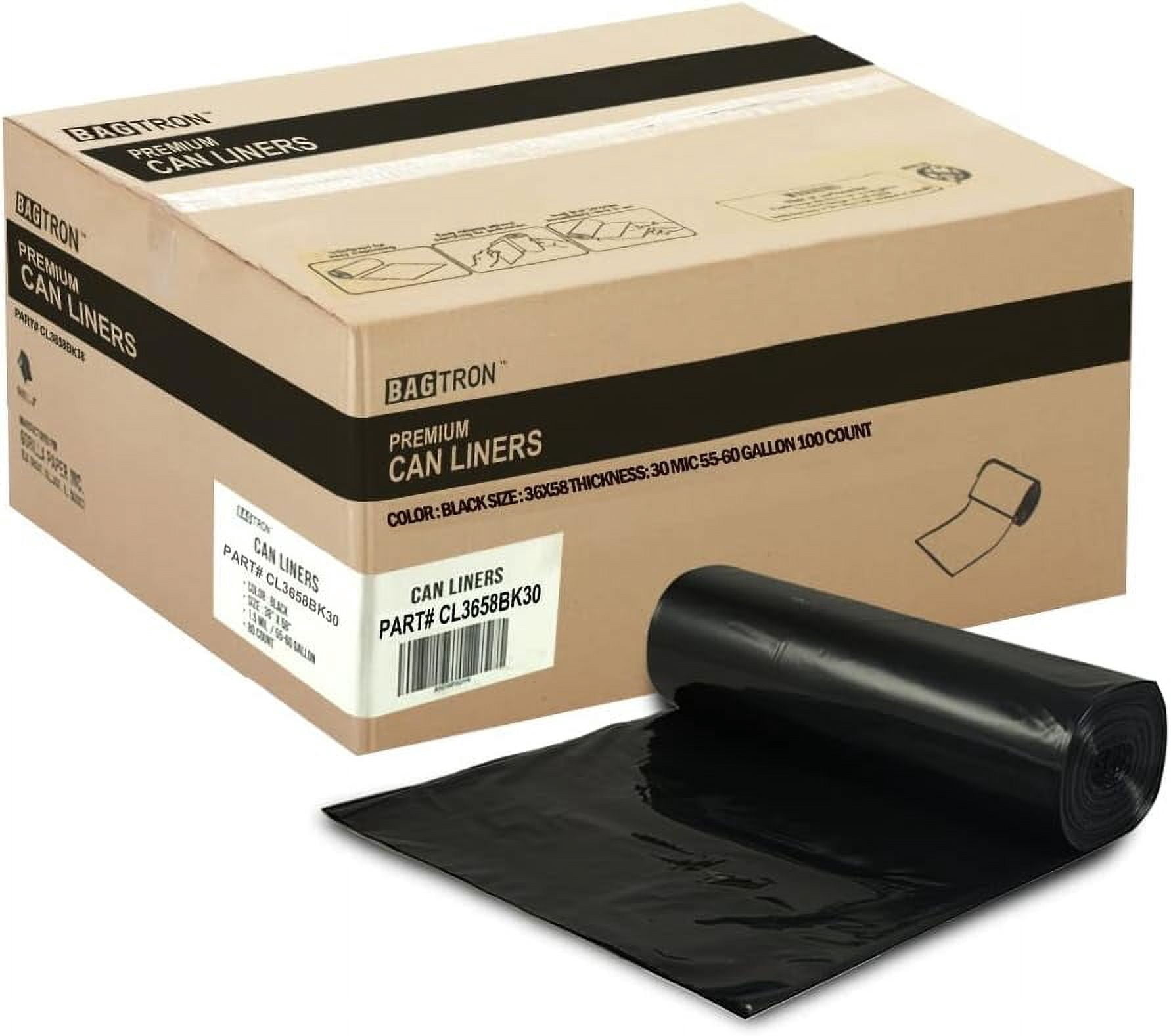 CAN LINER BLACK 55 GL 36X56 1.1M 100CT