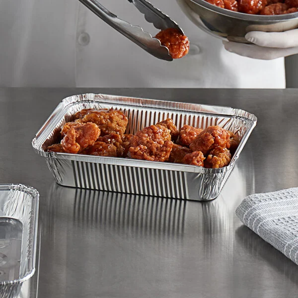 Half Size Heavy-Duty Aluminum Foil Steam Table Pan, Shallow Depth 100CT