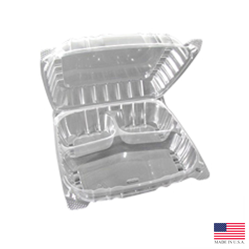 CLR HINGED CON 8X8X3 4/125