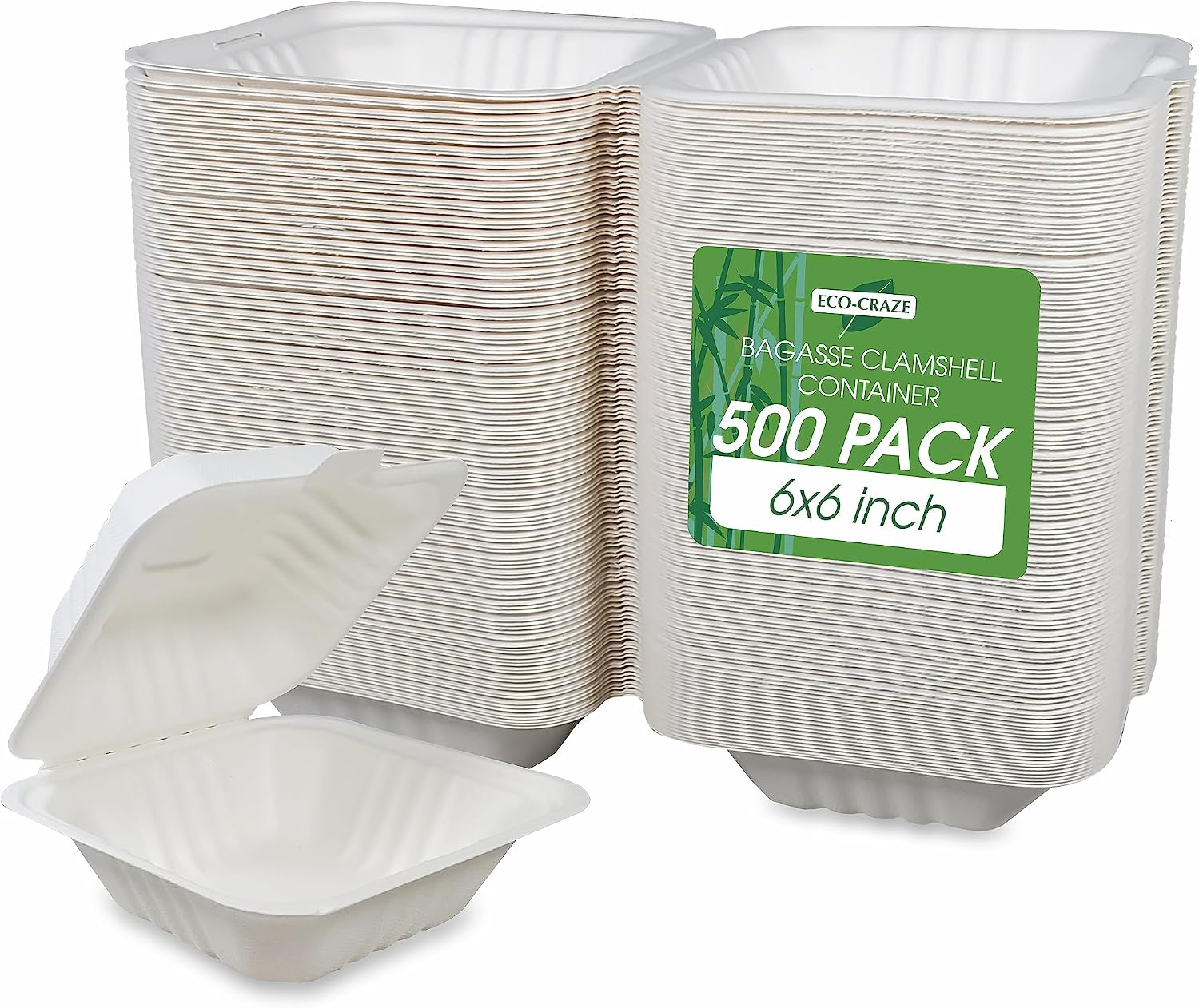 BIODEGRADABLE CONTAINER 6X6X3 500CT